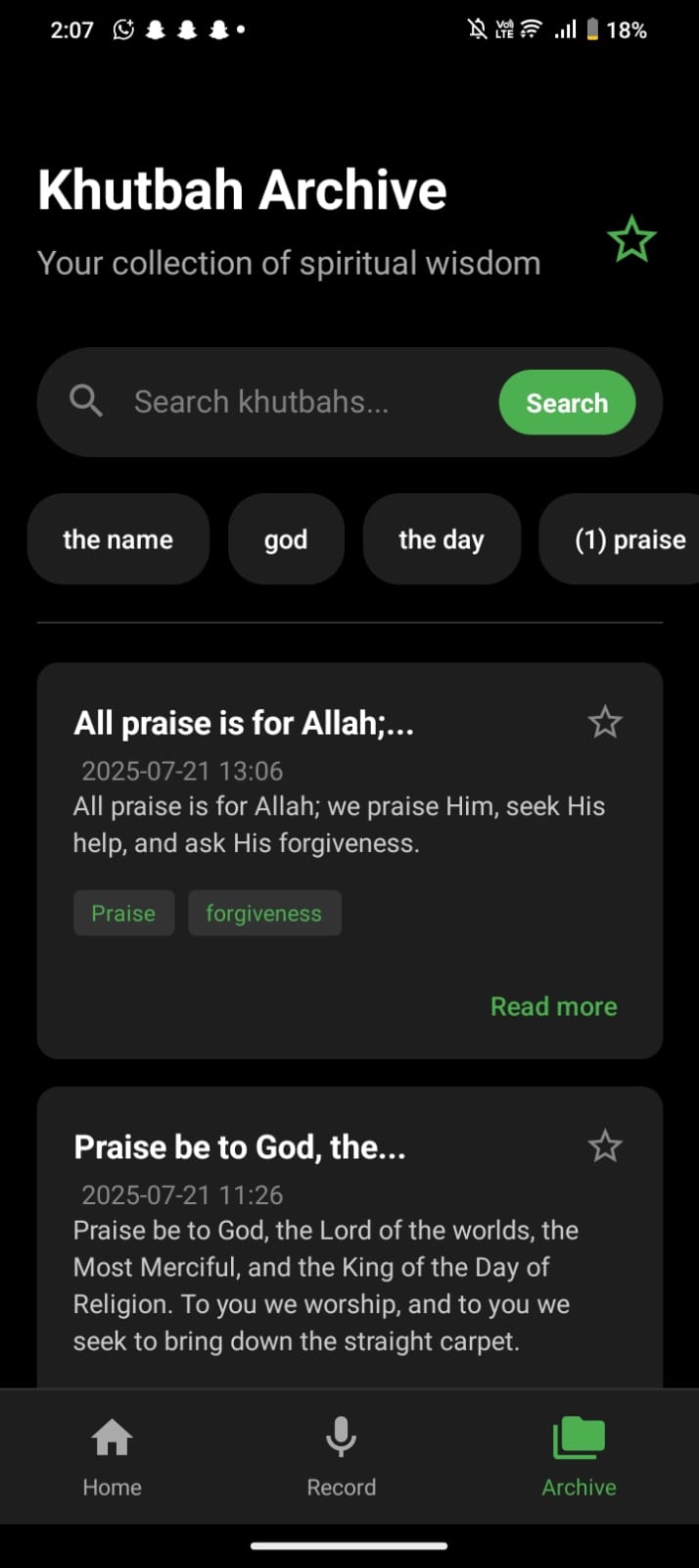 AI Khutba Summary Generator screen 16